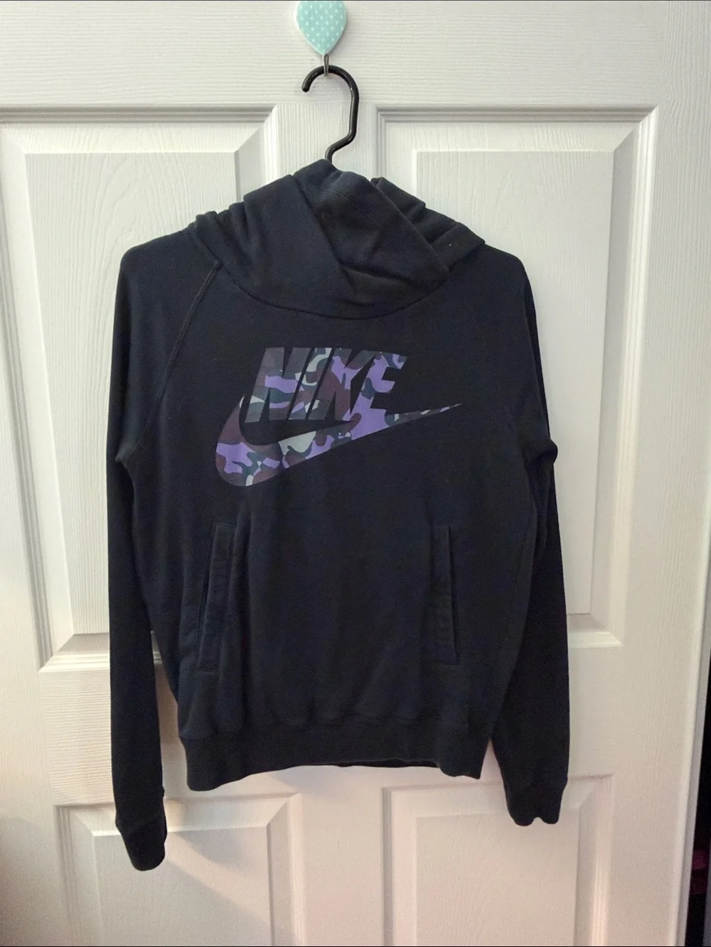 Black Nike Rally Camo Funnel-Neck Hoodie